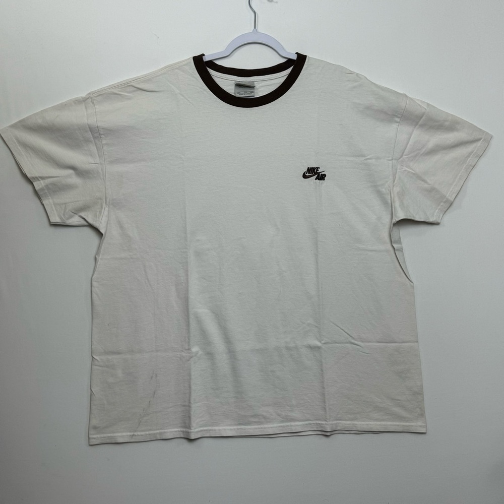 Early Y2K Nike Embroidered Nike Air Logo Short Sleeve T-shirt Men’s 2XL Mocha